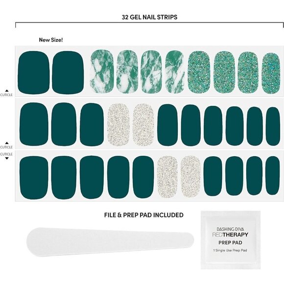 DASHING DIVA GLOSS Ultra Shine Gel Palette 32 Gel Nail Strips GS197 Ivy Opal - Picture 2 of 5